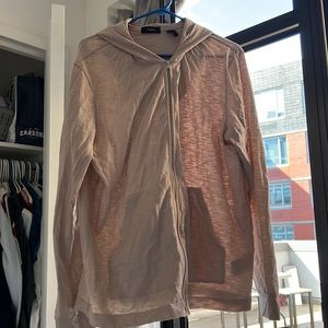 Theory cream light zip up hoodie